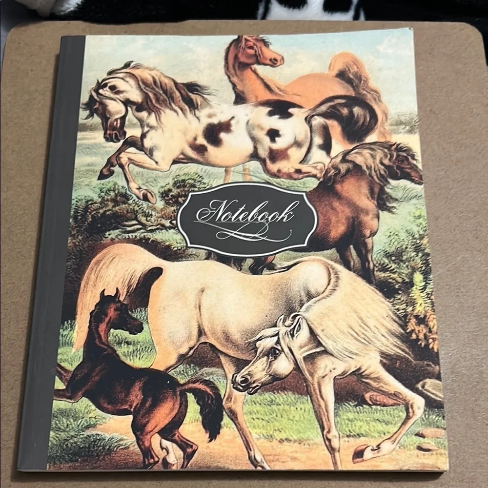 Horse Themed Notebook with Black Spine
